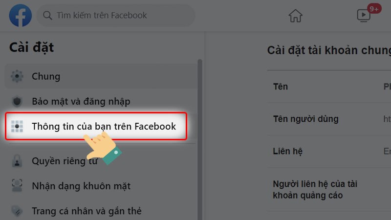 Thông tin của bạn trên Facebook