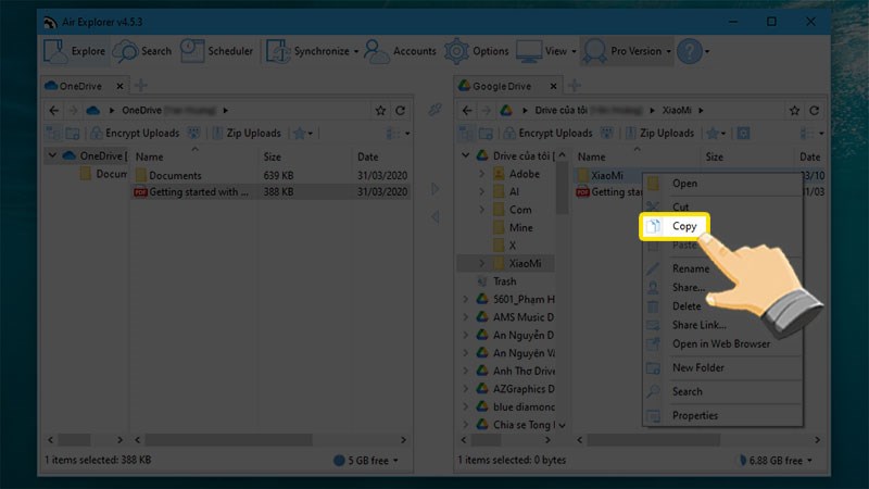 Sao chép dữ liệu từ Google Drive Sao chép dữ liệu từ Google Drive