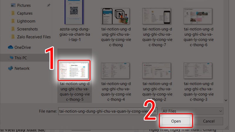 Chọn ảnh bạn muốn sau đó nhấn Open để mở ảnh Chọn ảnh bạn muốn sau đó nhấn Open để mở ảnh