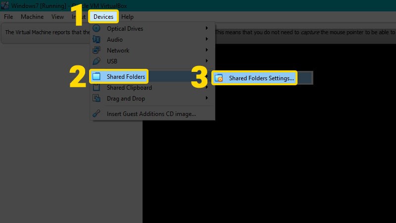 Mở c&agrave;i đặt c&aacute;c thư mục được chia sẻ