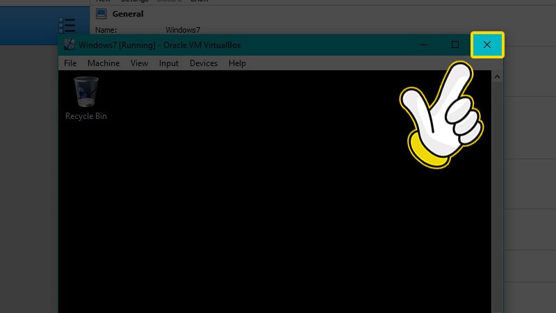 Tắt v&agrave; mở lại m&aacute;y ảo