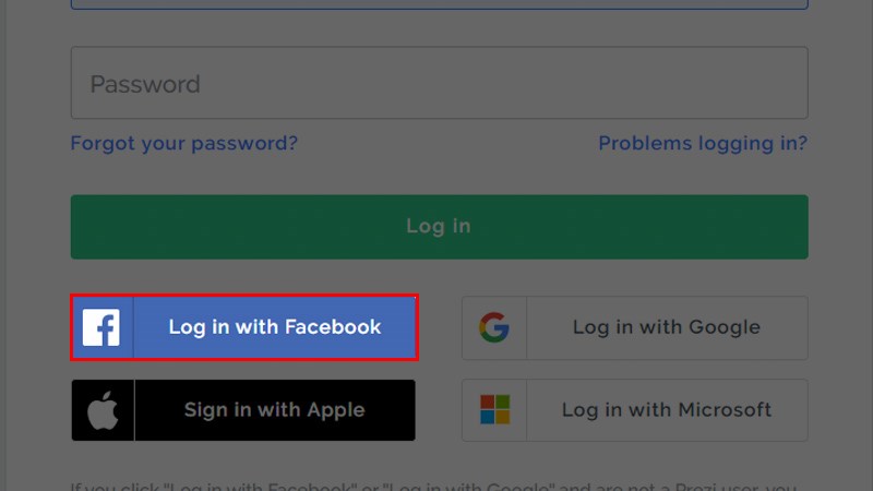 Chọn Log in as Facebook