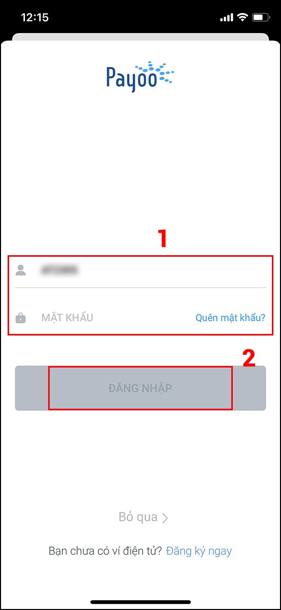 nhập Tài khoản và mật khẩu mà bạn vừa tạo và nhấn Đăng nhập để sử dụng ứng dụng