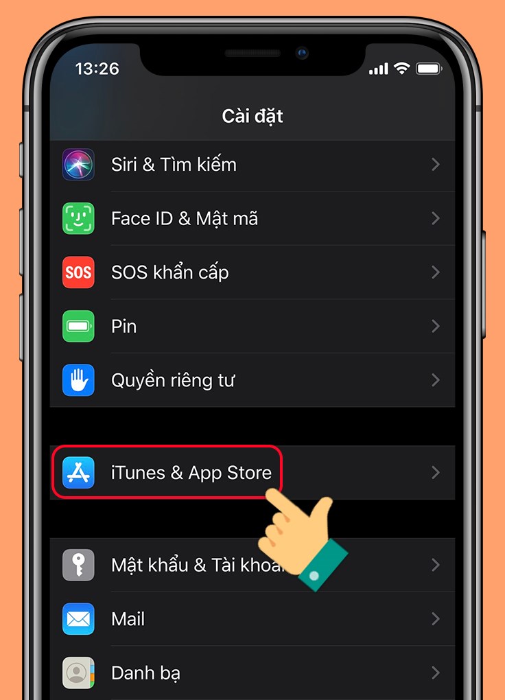 Chọn iTune & App Store