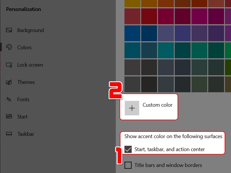 Thiết lập màu Thiết lập màu