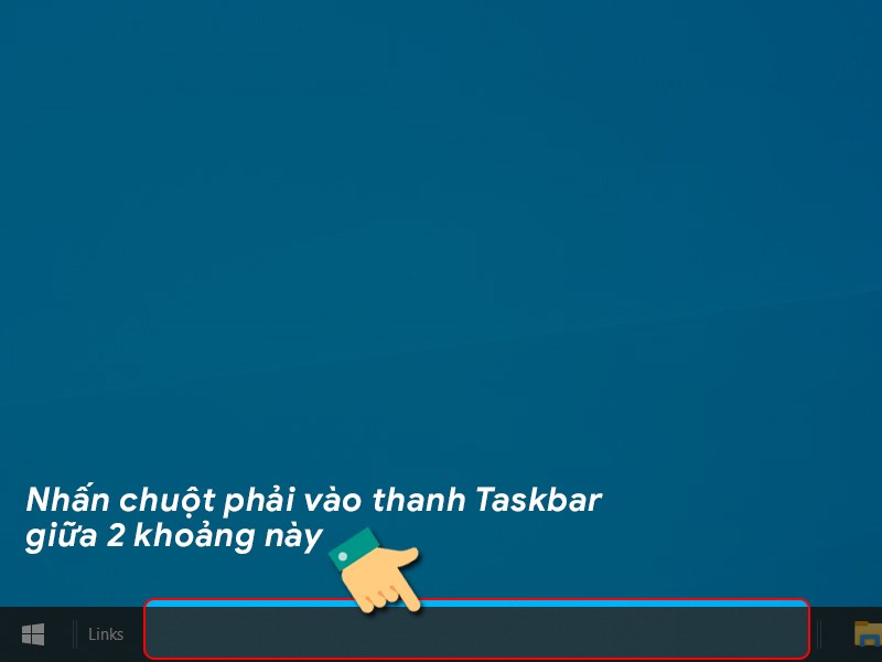 Nhấn chuột phải vào khoảng giữa Nhấn chuột phải vào khoảng giữa