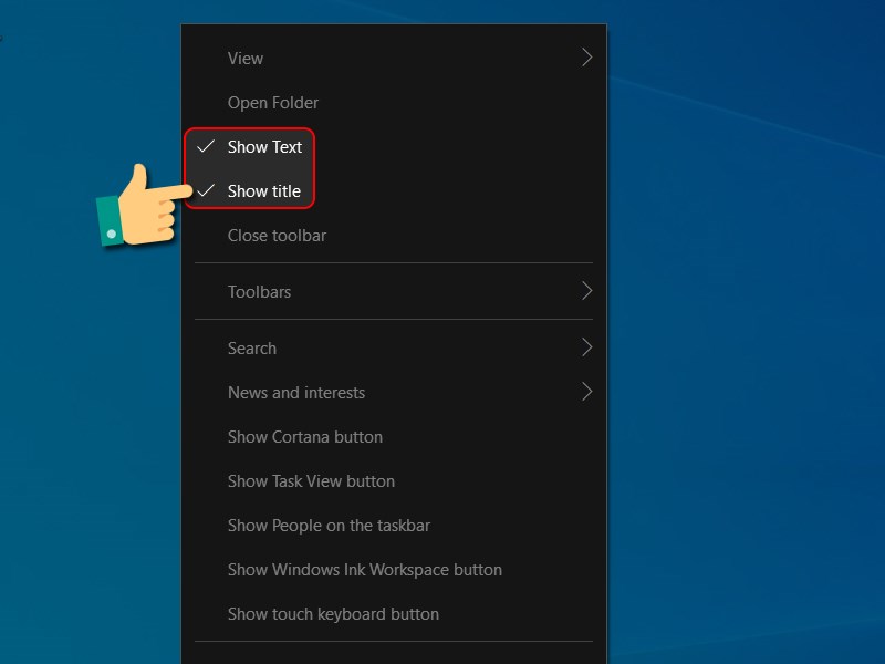 Tắt hiển thị chữ Tắt hiển thị chữ