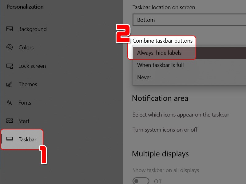 Vào đổi màu thanh taskbar Vào đổi màu thanh taskbar