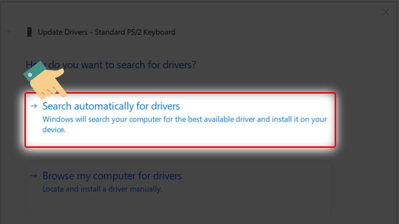 Chọn Search automatically for updated driver software