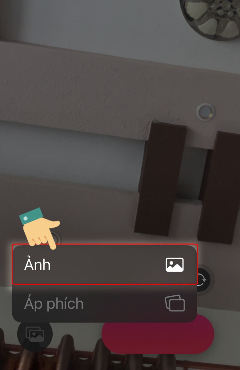 Nhấn v&agrave;o mục Ảnh