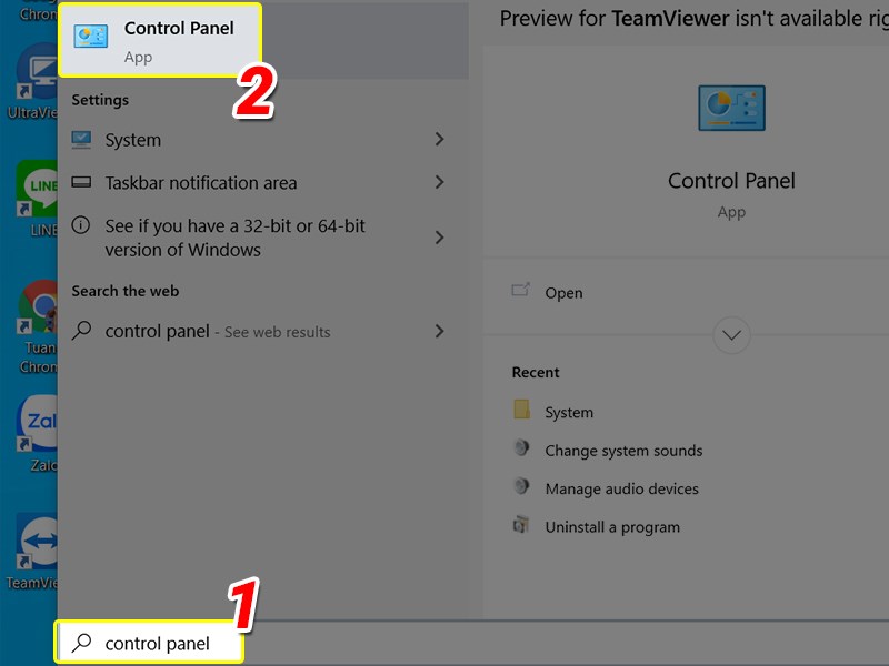Vào Control Panel Vào Control Panel
