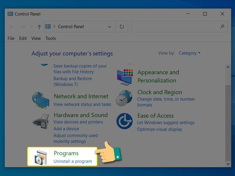 Chọn Programs Chọn Programs