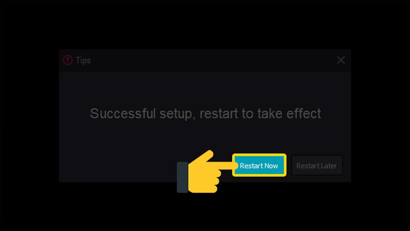 Chọn Restart now Chọn Restart Now