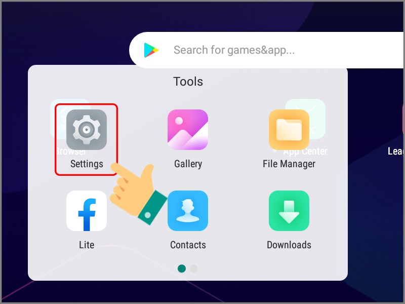 Nhấn v&agrave;o C&agrave;i đặt