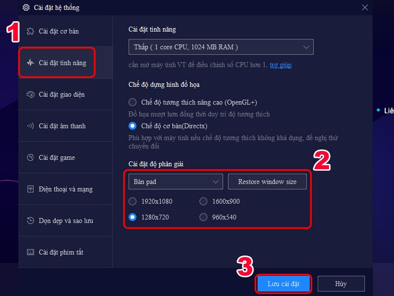 C&agrave;i đặt độ ph&acirc;n giải