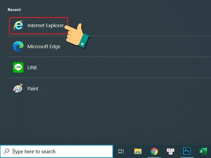 V&agrave;o Internet Explorer