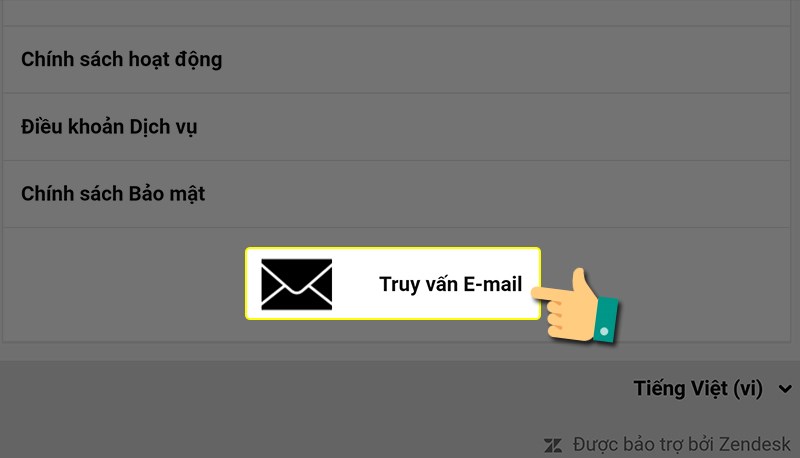 Tiếp đến là truy vấn email