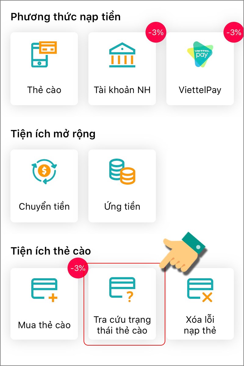 Kiểm tra thẻ cào viettel đã nạp hay chưa