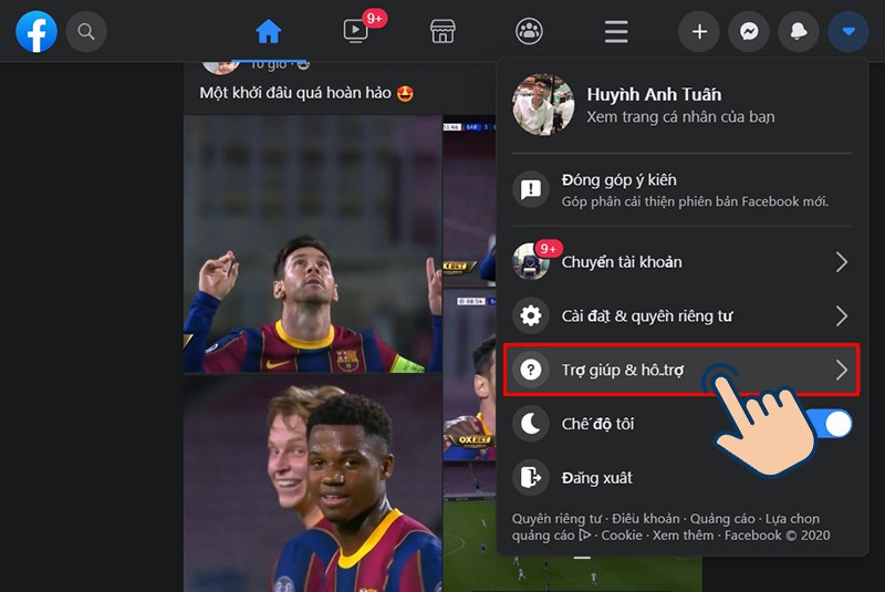 Tiếp theo bạn hãy chọn vào Trợ giúp & hỗ trợ.