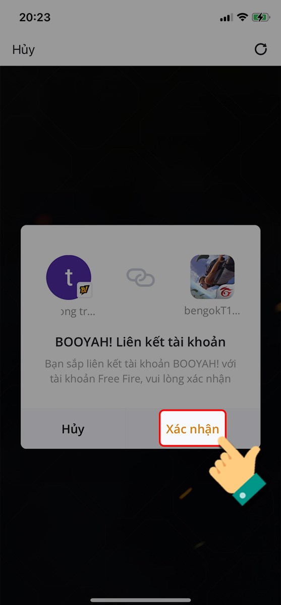 Nhấn xác nhận