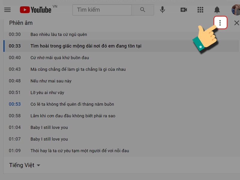 Nhấn v&agrave;o biểu tượng ba chấm trong Mở bản sao ch&eacute;p