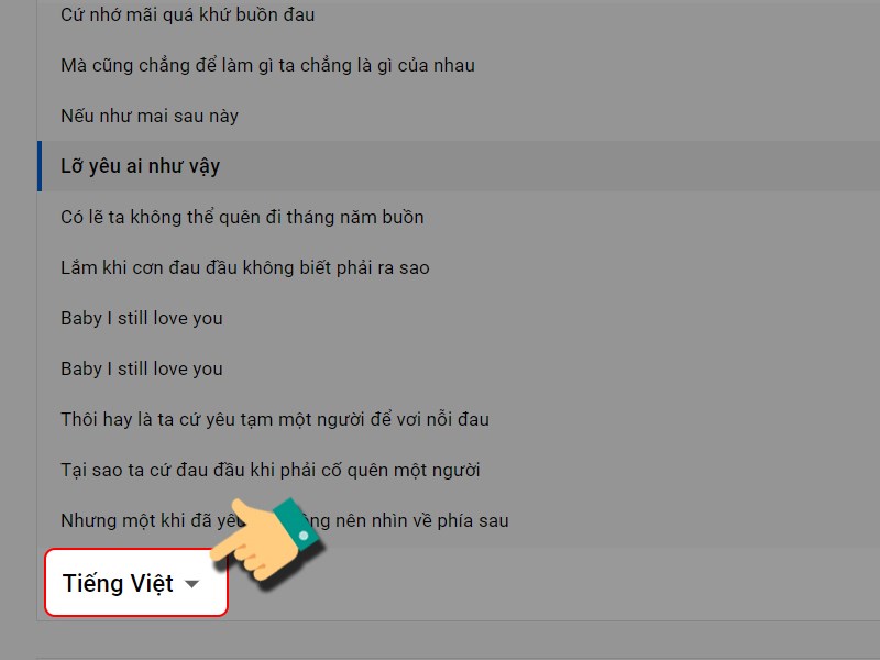 Nhấn v&agrave;o Tiếng Việt