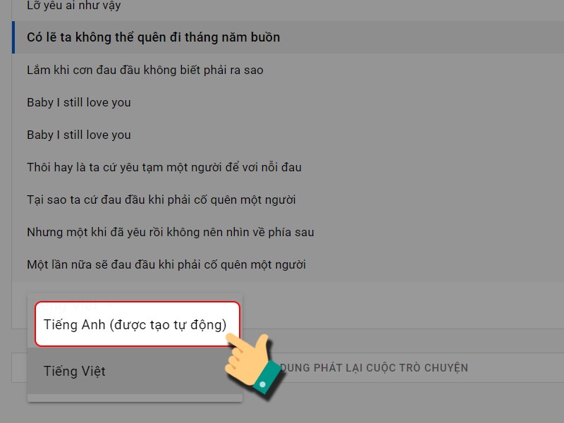 Chọn Tiếng Anh để chuyển ng&ocirc;n ngữ