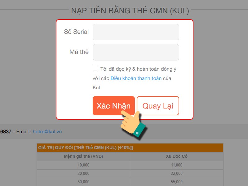 Nhập thông tin thẻ CMN và thanh toán Nhập thông tin thẻ CMN và thanh toán