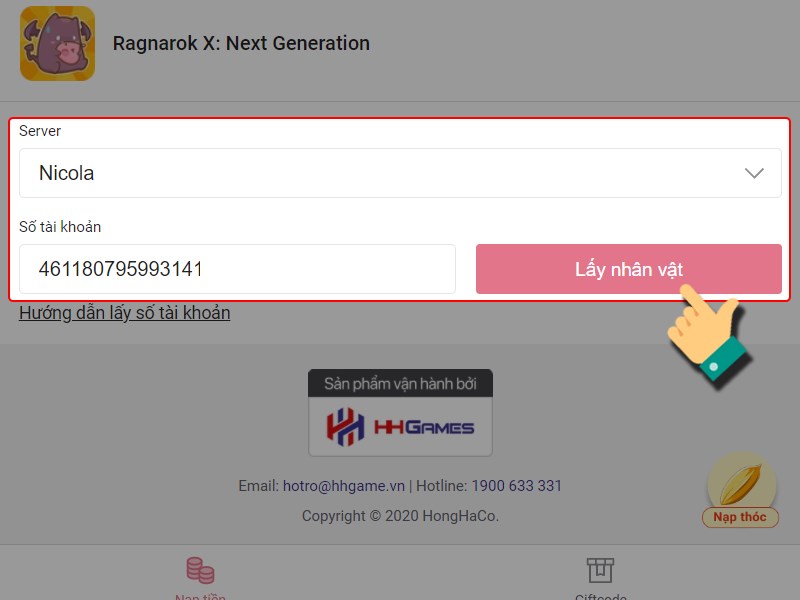 Lấy nh&acirc;n vật