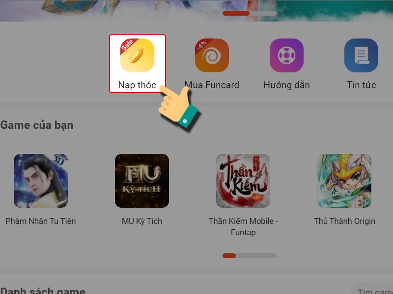 Chọn Nạp th&oacute;c