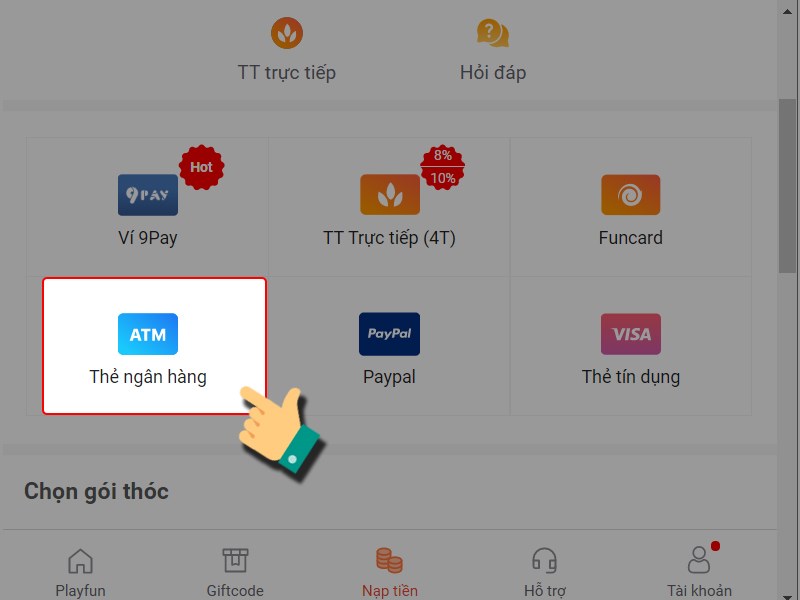 Chọn phương thức thanh to&aacute;n