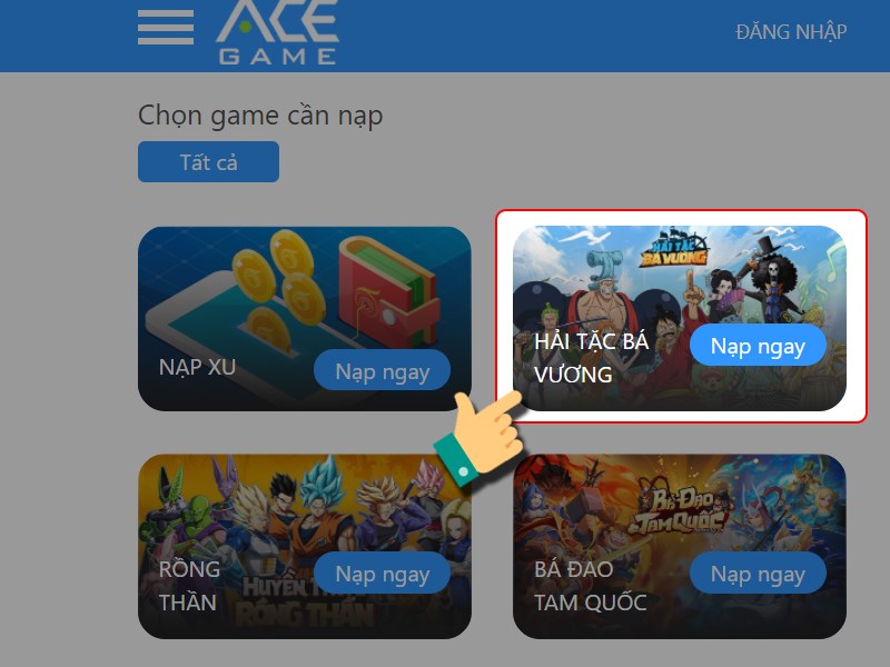 Chọn game Hải Tặc B&aacute; Vương