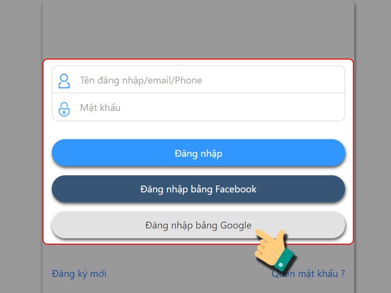 Đăng nhập t&agrave;i khoản game của bạn