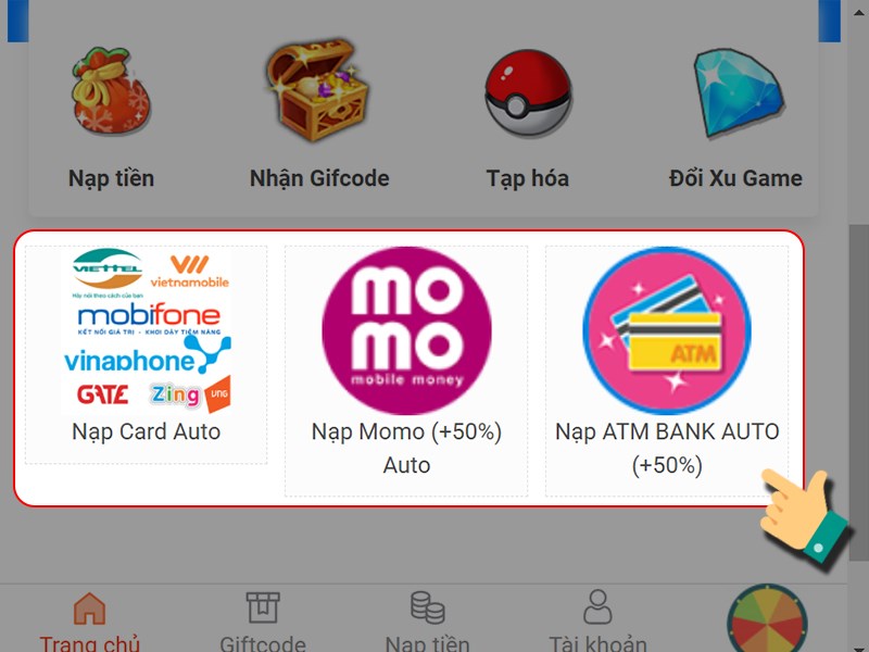 Chọn phương thức thanh toán Chọn phương thức thanh toán