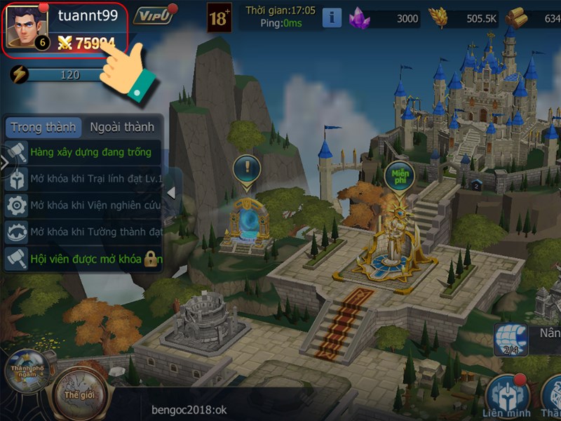 Chọn avatar nhân vật Chọn avatar nhân vật