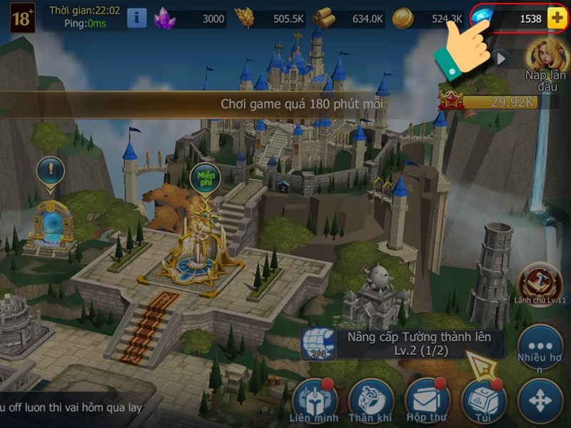 Nhấn vào kim cương Nhấn vào kim cương