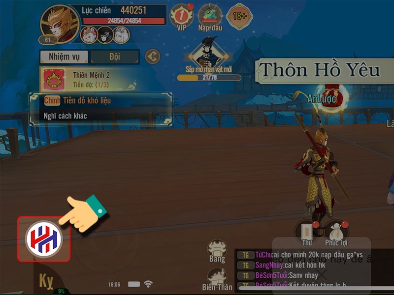 Nhấn v&agrave;o file Avatar HHgame