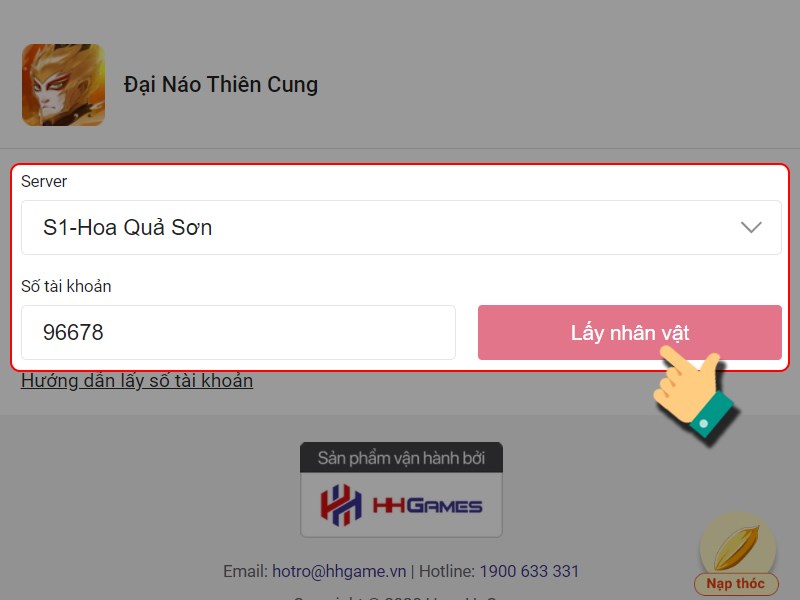 Lấy nh&acirc;n vật