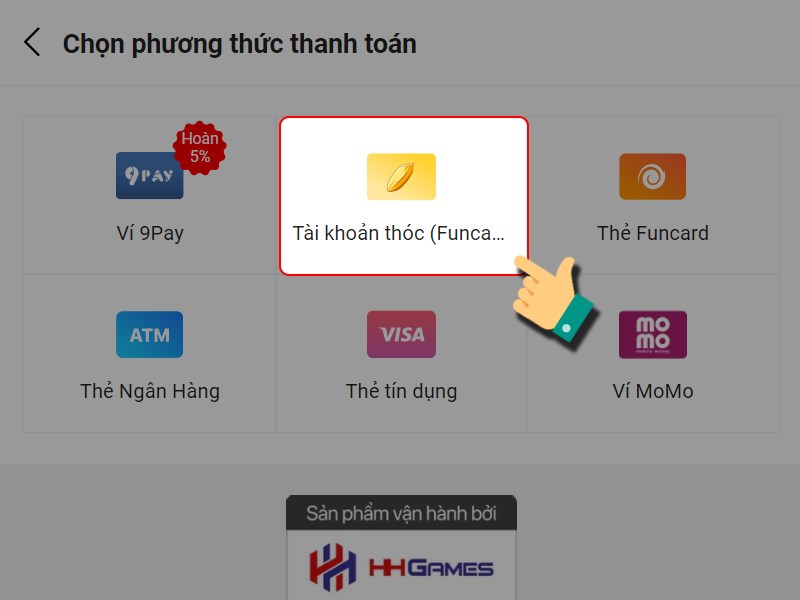 Thanh to&aacute;n bằng T&agrave;i khoản th&oacute;c 