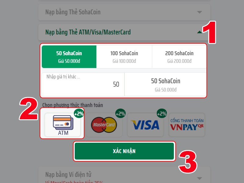 Chọn gói, chọn loại thẻ Chọn gói, chọn loại thẻ