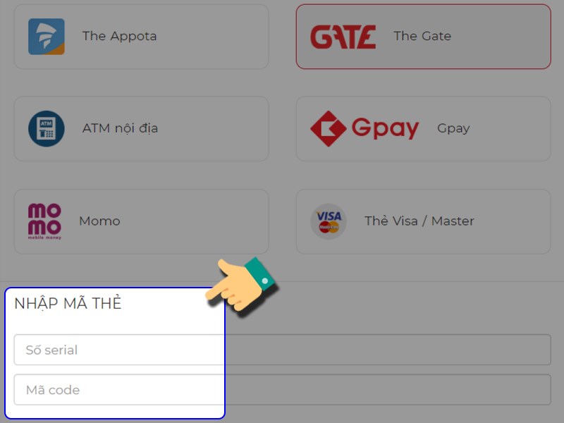 Nhập th&ocirc;ng tin thẻ c&agrave;o