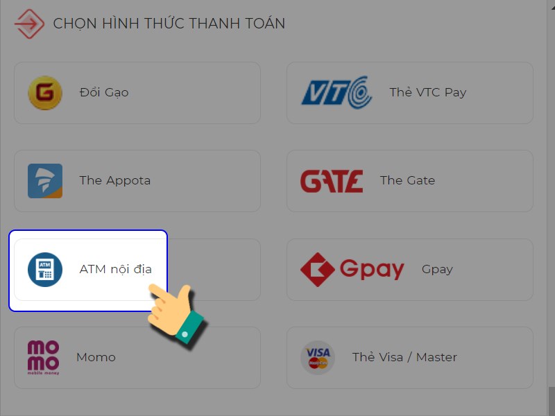 Thanh to&aacute;n bằng thẻ ATM