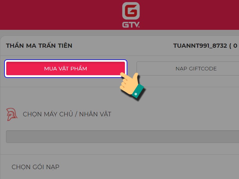 Chọn mua vật phẩm