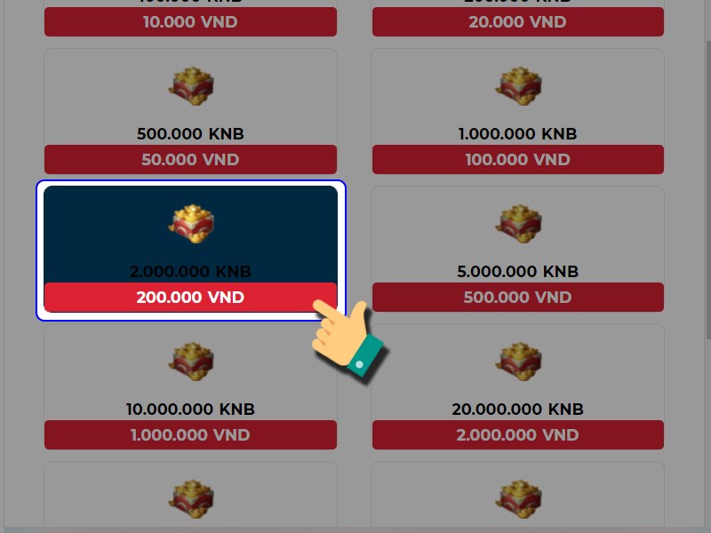 Chọn g&oacute;i nạp