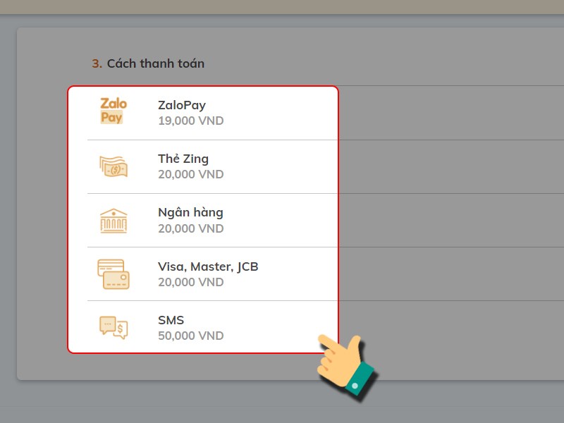 Chọn phương thức thanh to&aacute;n ph&ugrave; hợp