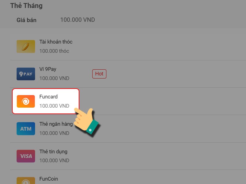 Thanh to&aacute;n bằng thẻ&nbsp;Funcard