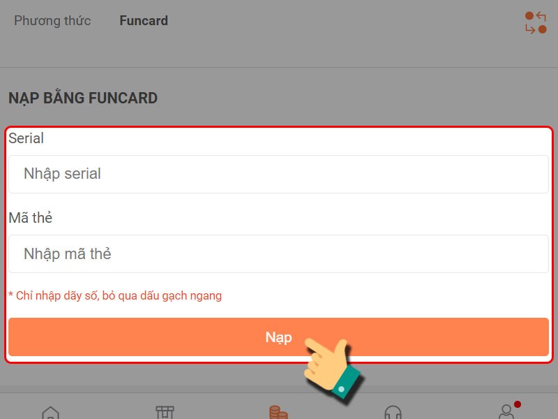 Nhập th&ocirc;ng tin thẻ c&agrave;o v&agrave; thanh to&aacute;n