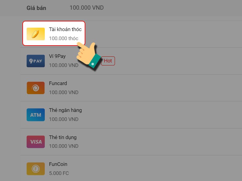 Chọn phương thức thanh to&aacute;n