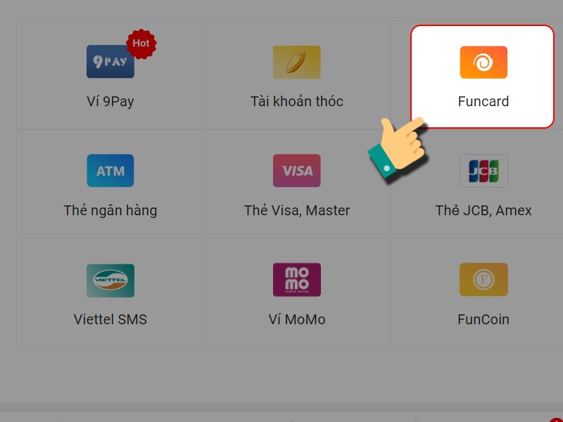 Thanh toán bằng thẻ Funcard