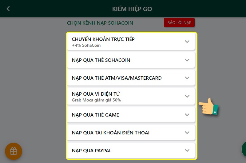 Chọn phương thức thanh to&aacute;n